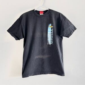 Y2K Oakley Surf Black Tee with Blue Graphic